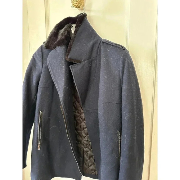 H&M Wool Blend Women’s size 6 Blue Coat - Picture 2 of 7